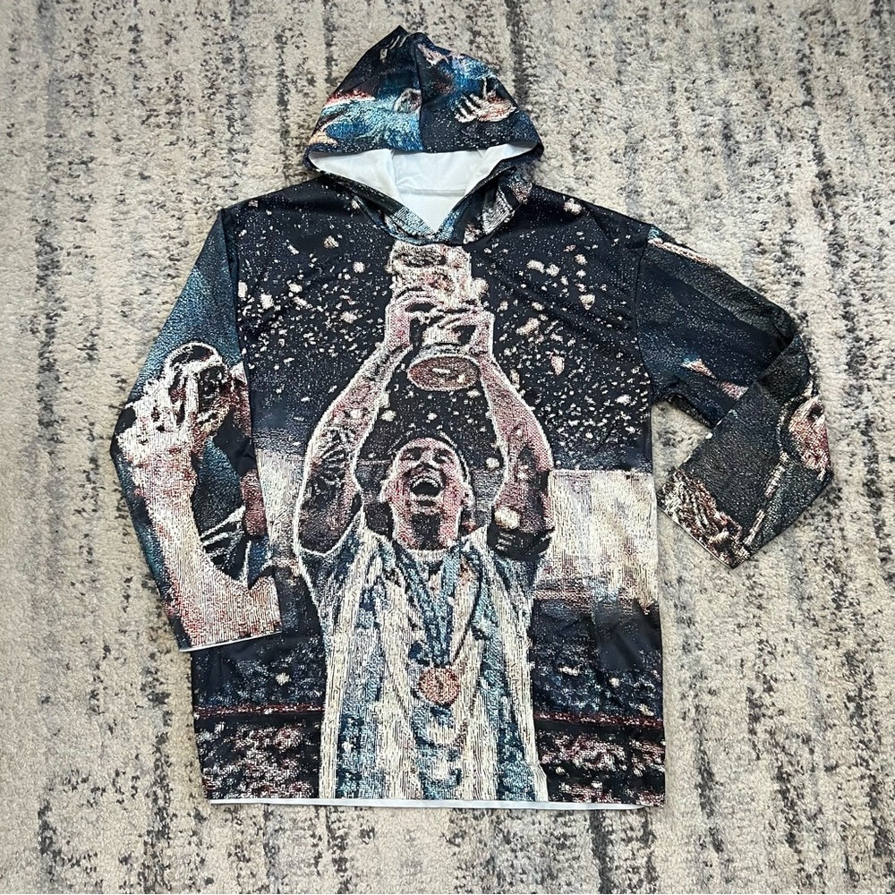 Argentina Lionel Messi World Cup Sublimated Pixelated Hoodie Printed Soccer XL